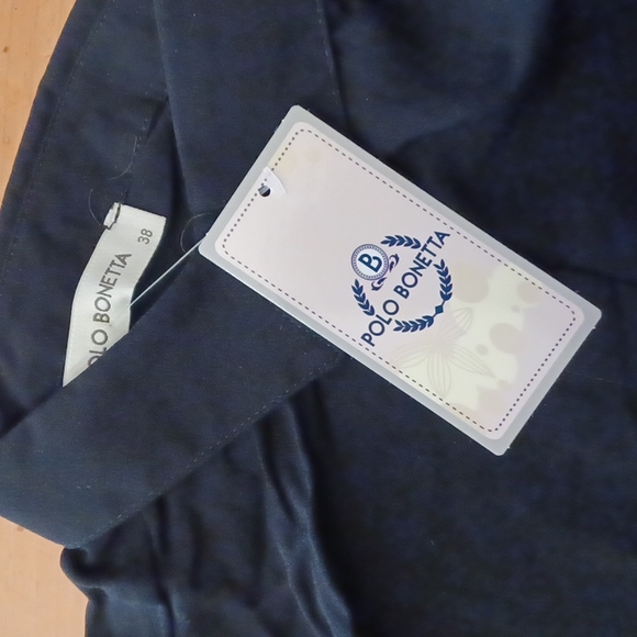 XS-Polo Bonetta, Black, 3/4 Sleeve, Viscose, button-up, dress shirt. NWT - Picture 3 of 6